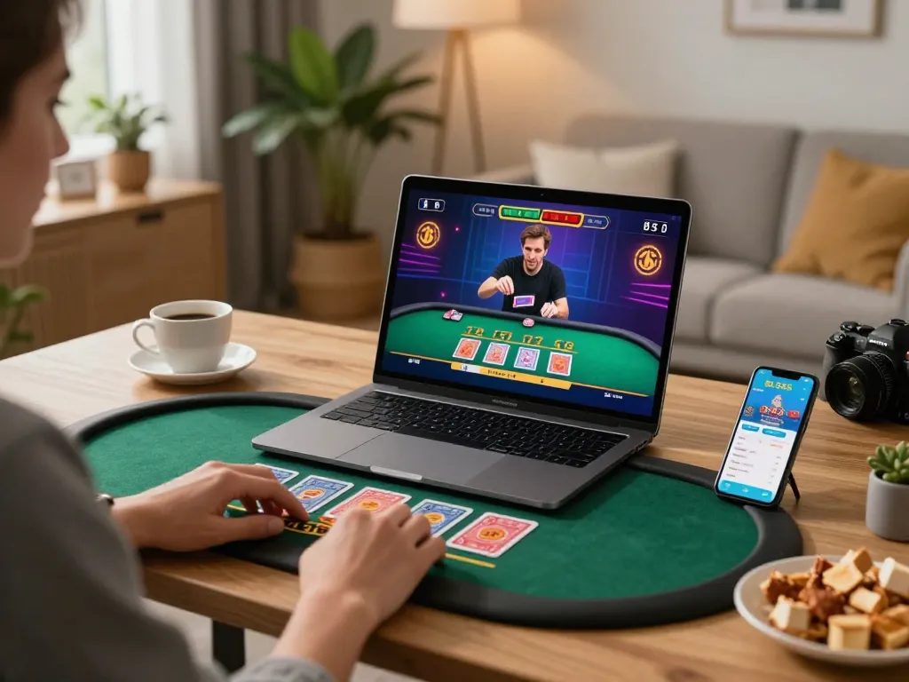 Engaging in an exciting live dealer game on BL555's online platform