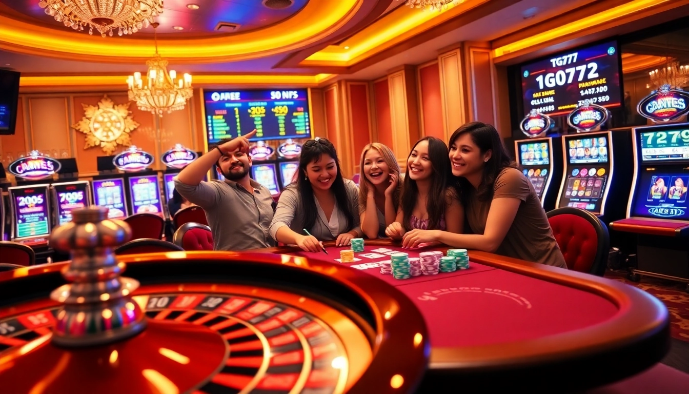 Experience high-stakes excitement at TG777 with players enjoying immersive casino gaming.