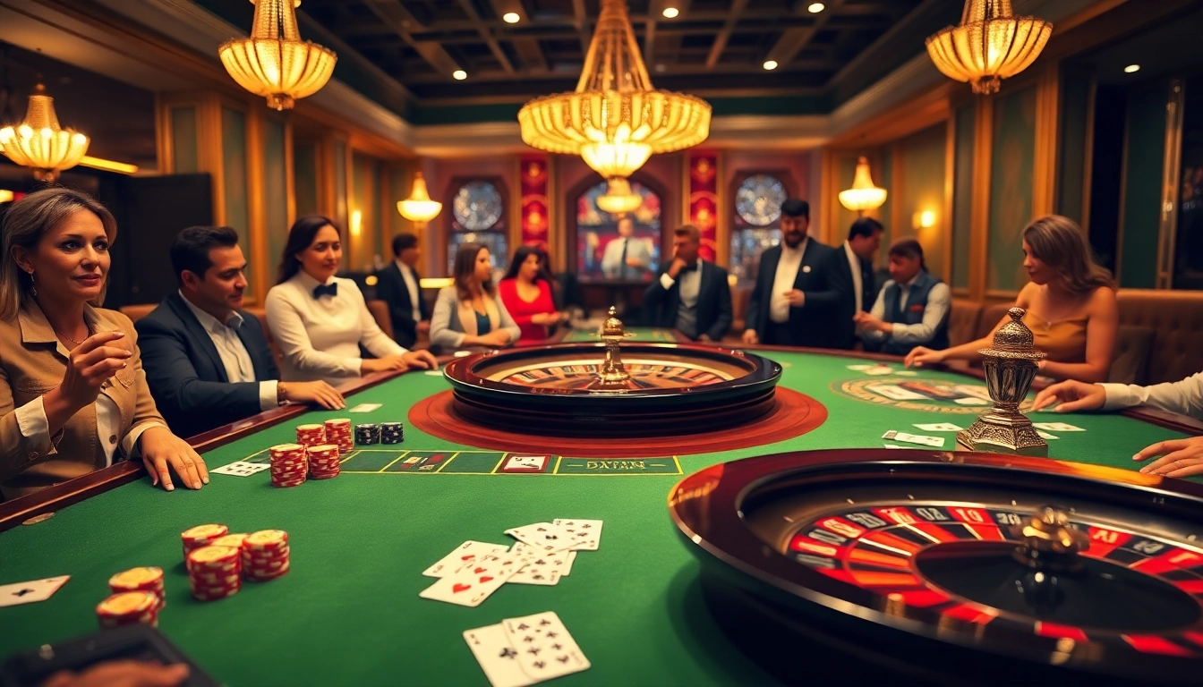 KQXS inspired poker game with enthusiastic players and luxurious casino atmosphere.