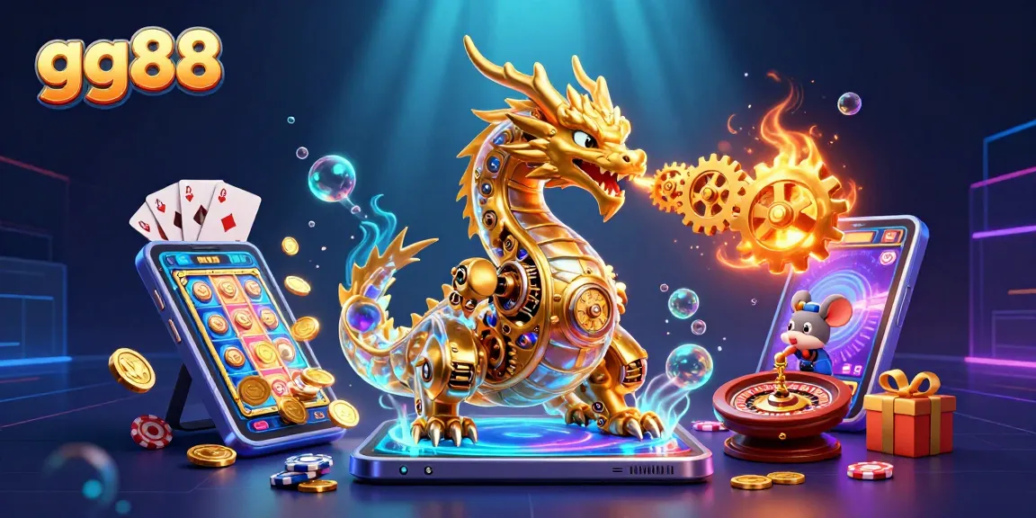Experience thrilling jackpots with gg88 and vibrant slot games surrounded by character-rich 3D illustration.