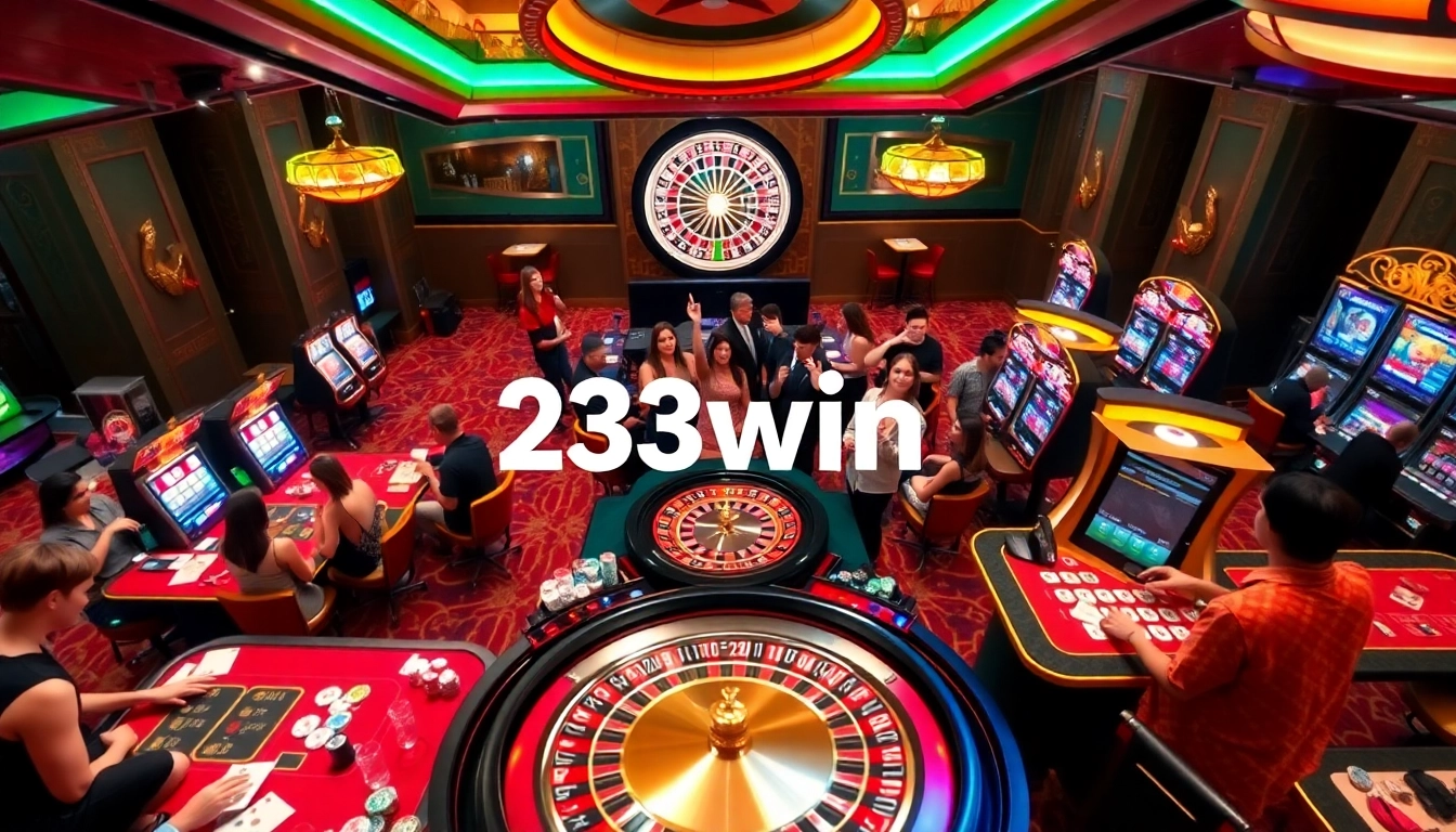 Experience the excitement at 23win with vibrant casino tables and joyful players.