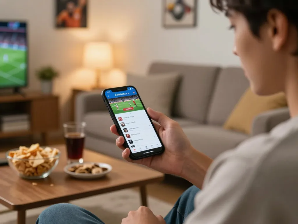 Cakhia user placing live bets on smartphone, showcasing interactive sports betting experience