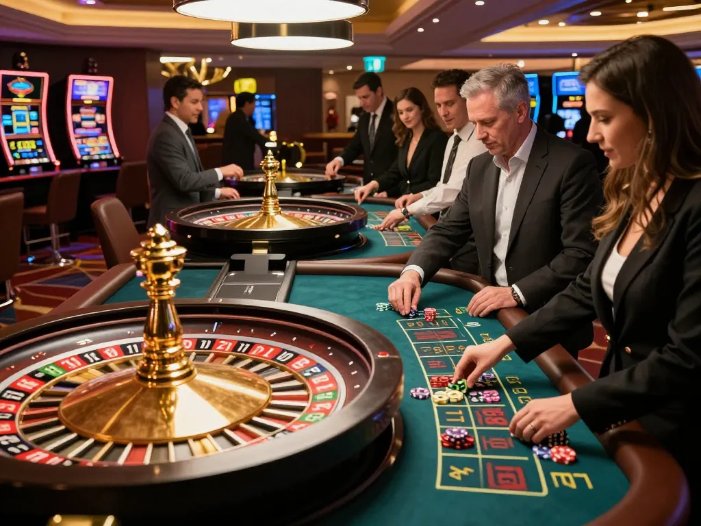 Players enjoying a lively roulette game at 123B Casino, showcasing excitement and responsible gambling