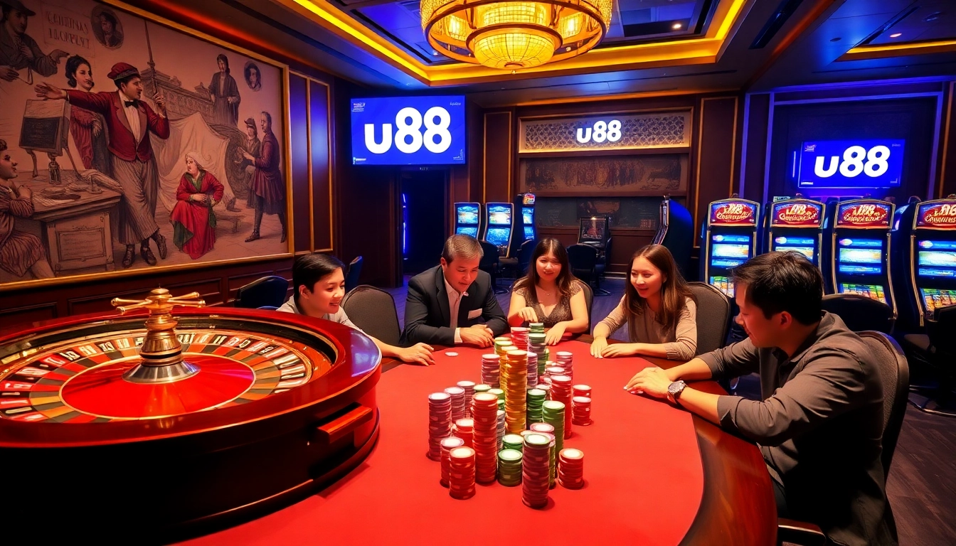 Experience thrilling gameplay at uu88 with vibrant casino tables and enthusiastic players.