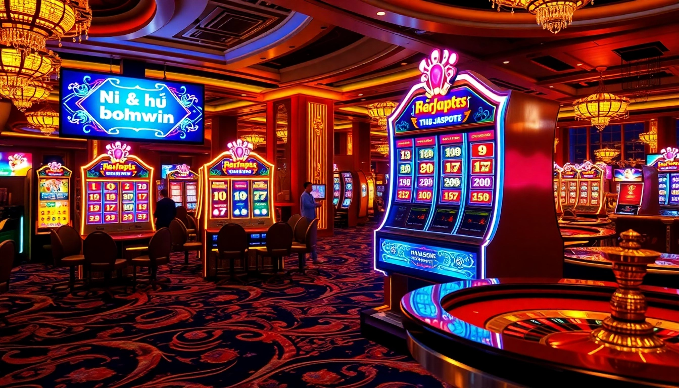 Nổ hũ bomwin slot machine offers thrilling gameplay with exciting jackpots in a luxe casino.