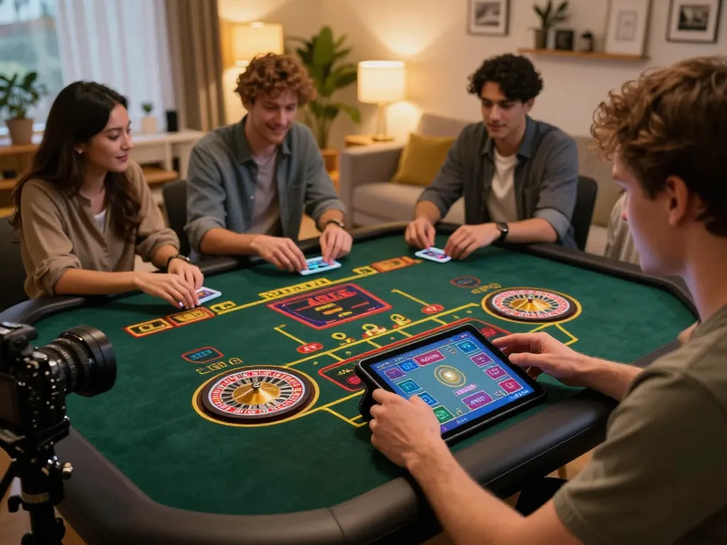 Engaging online gameplay at VS555 with a vibrant roulette screen and strategic discussions