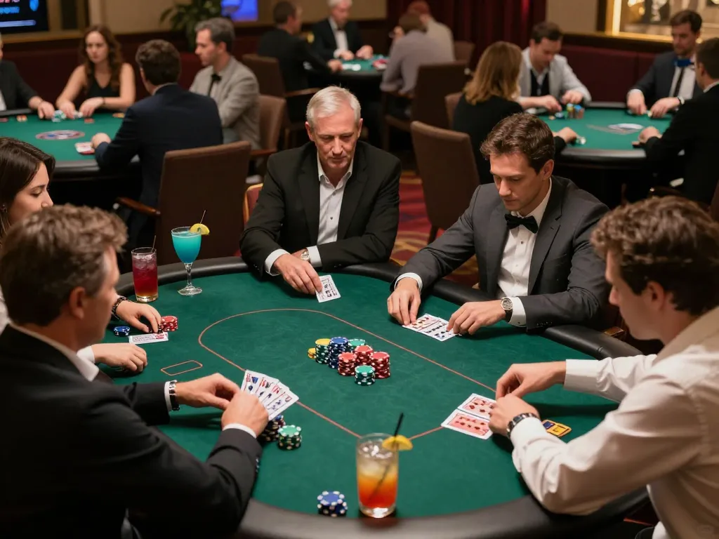 Engaged players in an exciting poker game reveal strategies with giải mã số học insights for better understanding.