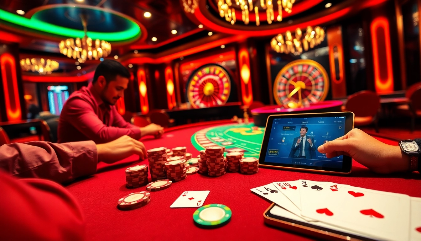 Engage with the vibrant atmosphere of trang chủ rikbet at an exciting poker table, showcasing colorful chips and winning cards.