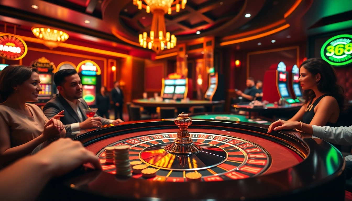 Experience the thrill of MM88 with lively poker chips and roulette in a luxurious casino.