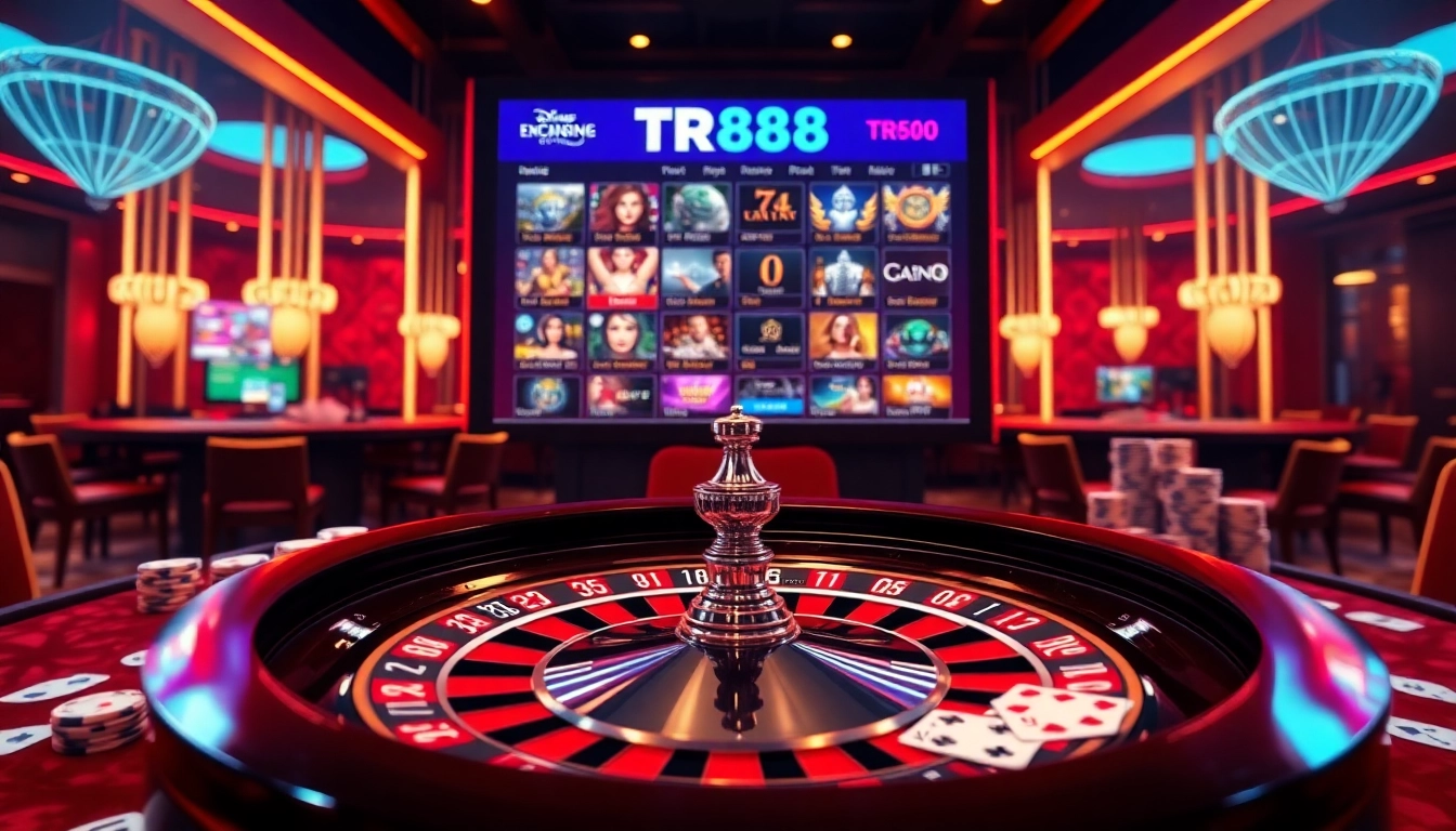 Engage with TR88 and experience thrilling online gambling excitement at a luxurious casino table.
