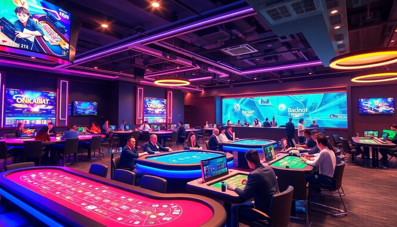 Engaging online casino gaming scene at vvvwin88.live with Baccarat and Poker tables.