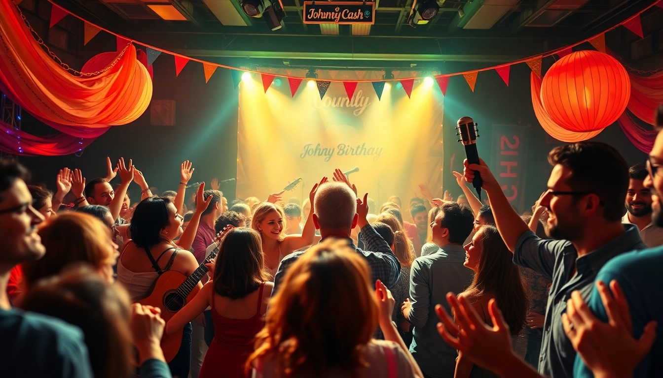 Celebrate Johnny Cash's legacy at johnnycashbirthday.com with a vibrant birthday event featuring live music and joyful attendees.