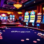 Experience thrill at 69vn.gb.net with vibrant casino tables, chips, and exciting gameplay.