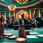 Sunwin poker players engaged in a thrilling game at a luxurious casino table.