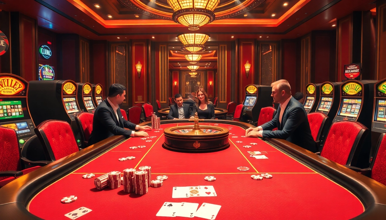 A sophisticated gameplay scene at https://zk88.club/ with stylish players enjoying poker, roulette, and slots.