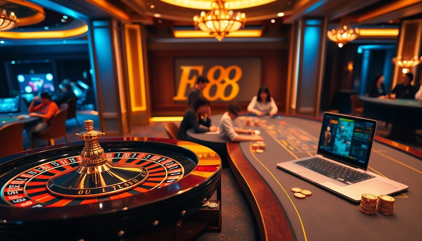 Experience excitement at Fun 88 casino with players engaged in thrilling roulette games.