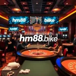 Exciting casino gameplay at hm88.bike with vibrant tables, chips, and online interfaces.