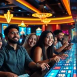 Dynamic online gaming experience at https://566.beauty/ showcasing excitement and joy in a modern casino.
