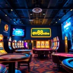 Experience the excitement of ev88win.live's modern online gaming interface, featuring vibrant casino elements.