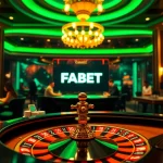 FABET players engaging in an exciting online gambling experience at a lavish casino setting.