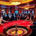 Experience the excitement of mb66 gaming with professional croupiers at a luxurious casino table.