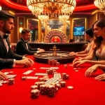 Players enjoying a high-stakes game at SV66 casino table, showcasing luxury and excitement.