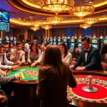 C54.gb.net features players enjoying exciting casino games with professional dealers and vibrant slot machines.