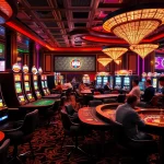 Players enjoying games at the 65A casino with vibrant slot machines and tables.