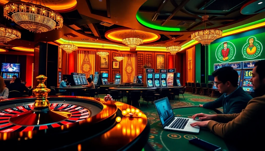 Engaging scene of Lô đề trực tuyến excitement with vibrant gambling elements.