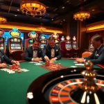 Exciting poker action at nohu90 casino with vibrant cards and chips.