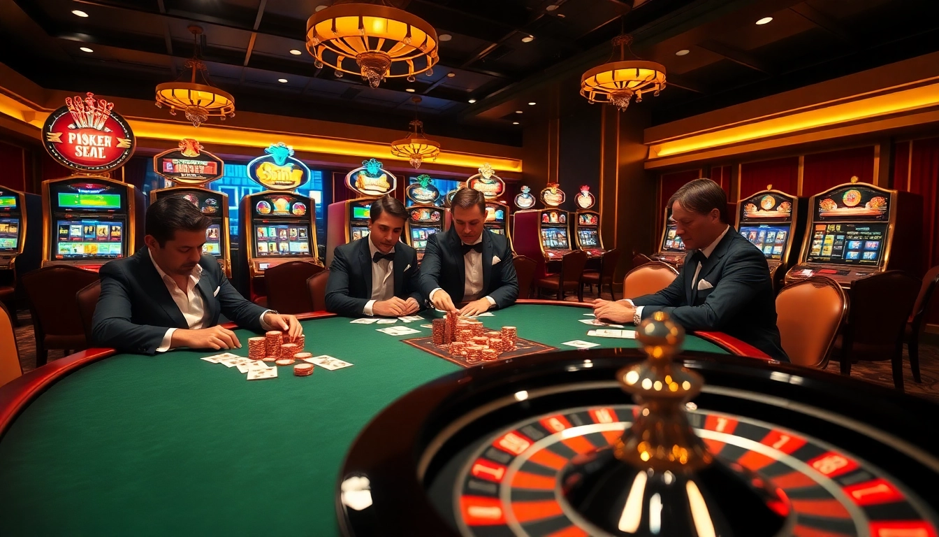 Exciting poker action at nohu90 casino with vibrant cards and chips.