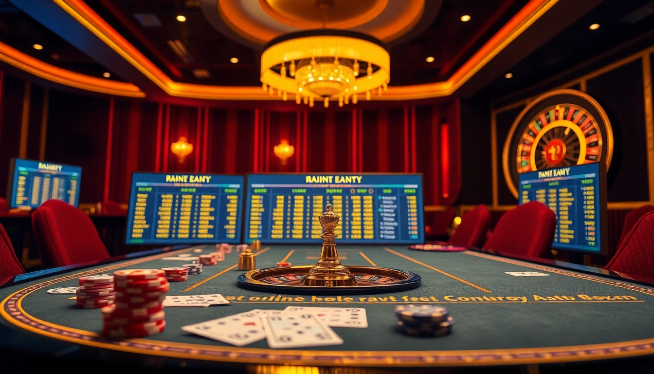 Players engaging with xổ số xn88 in a vibrant online lottery casino filled with betting slips and exciting screens.