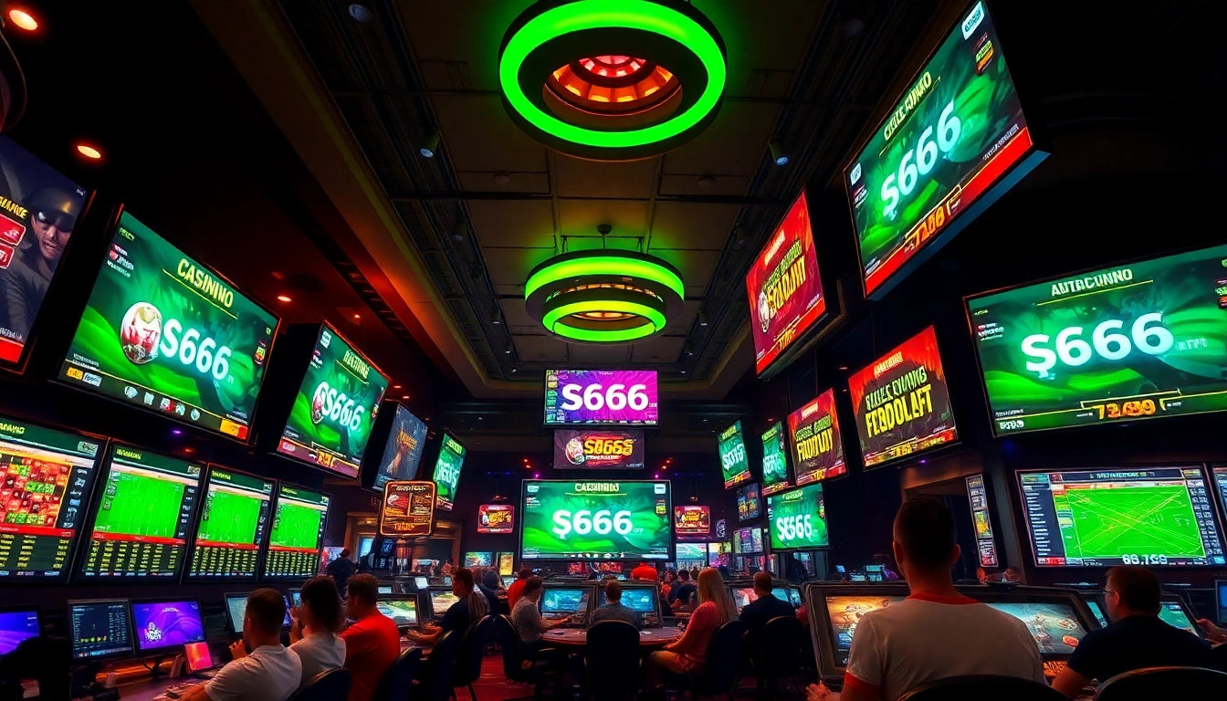 Engaging online betting experience at S666.nyc with vibrant casino games and sports betting scenes.