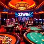 Experience the excitement of gambling at 32WIN with vibrant casino tables and thrilling games.