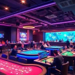 Engaging online casino gaming scene at vvvwin88.live with Baccarat and Poker tables.