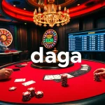 Daga-themed poker table with vibrant gameplay, high-stakes chips, and a luxury casino atmosphere.