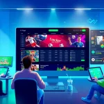 Visual representation of an online gambling platform at https://kuwins.live/, showcasing betting options and player engagement.