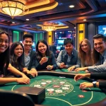 Exciting 789bet casino gaming scene with diverse players engaged in poker and baccarat.