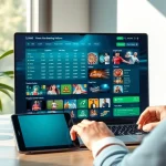 Engaging visual of an online betting interface showcasing games and sports on https://onew88.com/.