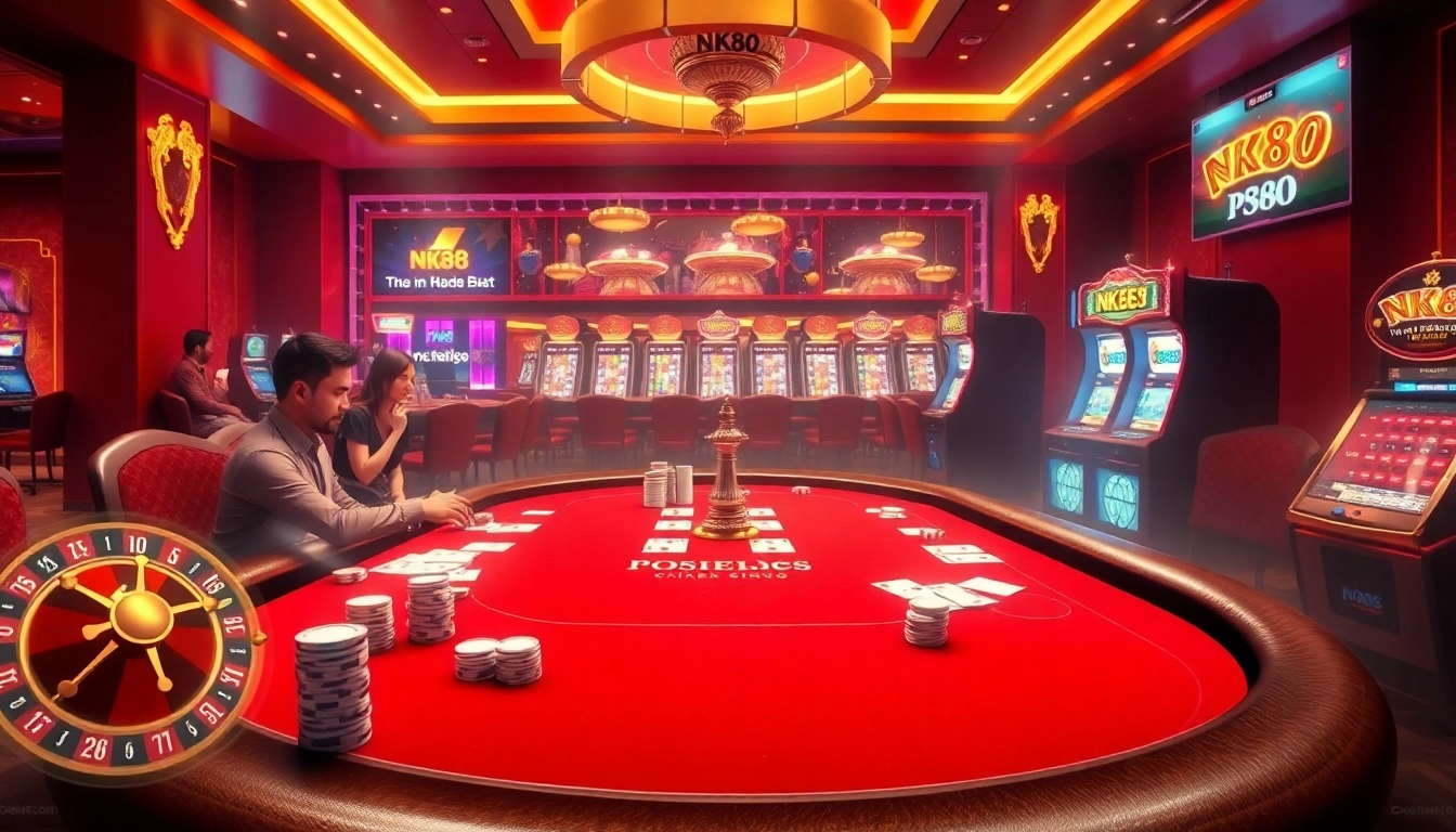 Winning moment at nk88 bet featuring an exciting poker table with players celebrating their success.