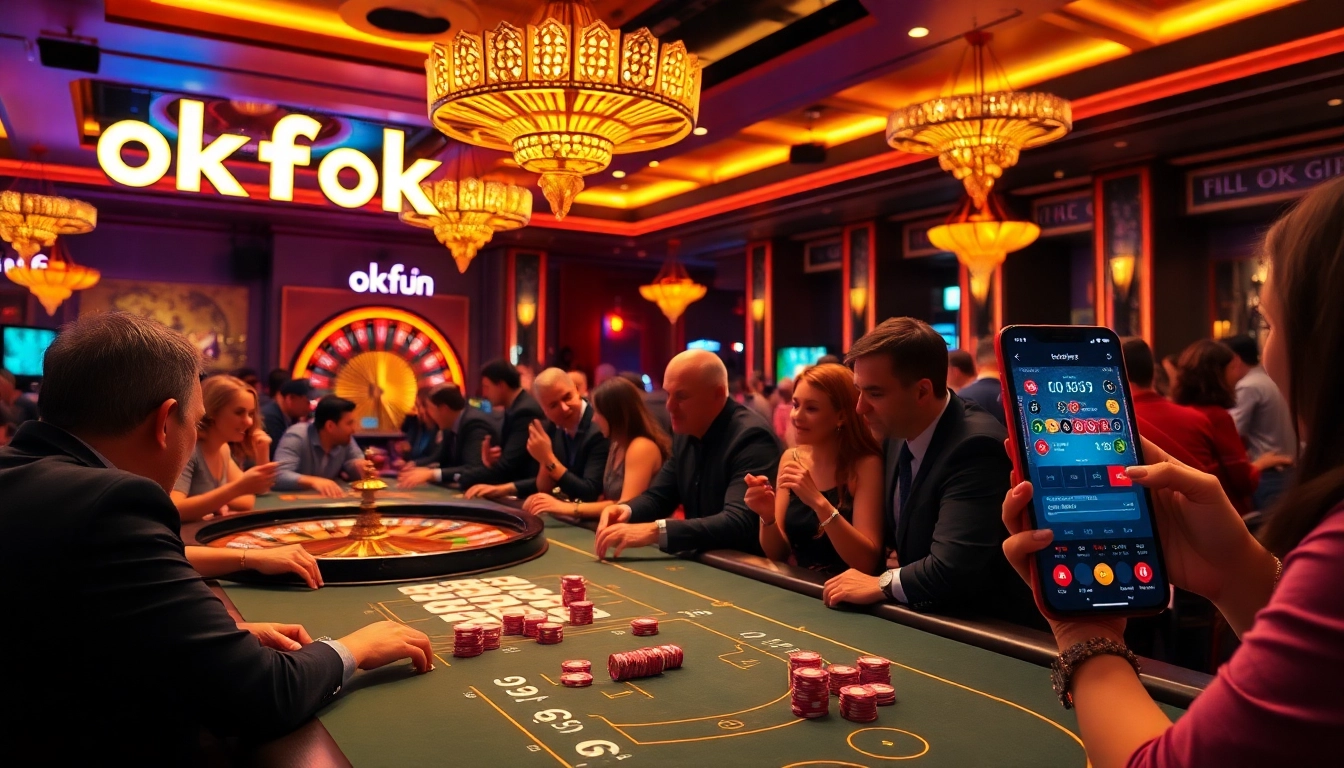 Experience thrilling gameplay at okfun's vibrant casino, featuring active poker and roulette games.