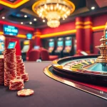 Engage in thrilling gameplay on https://tg88.to/ surrounded by vibrant casino elements like poker chips and slot machines.