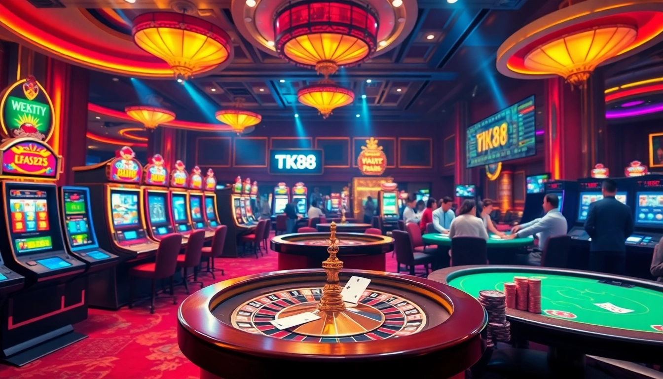 Experience the thrill of gambling at TK88 with exciting slot machines and vibrant poker tables.