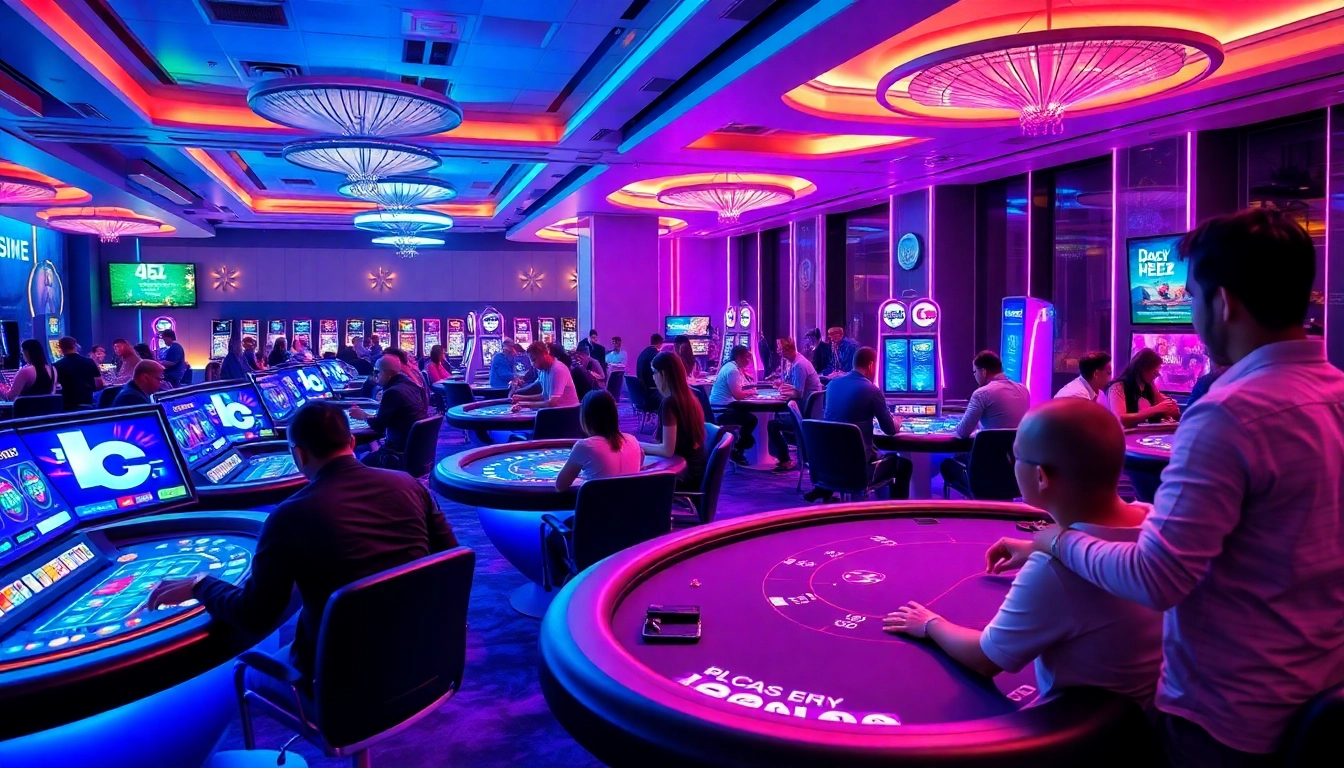 Online gaming environment at Nhà cái 69VN featuring vibrant casino tables and diverse players.