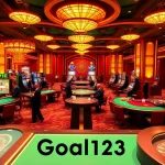 Experience the thrill of casino gaming at Goal123 with lively tables and vibrant players.